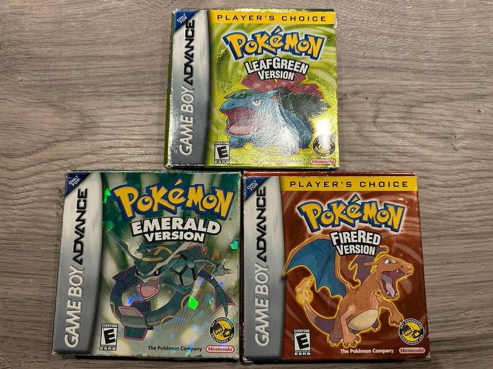 GBA - Pokemon Emerald, Leaf Green en Fire Red, Spelcomputers en Games, Games | Nintendo Game Boy, Gebruikt, 1 speler, Ophalen of Verzenden