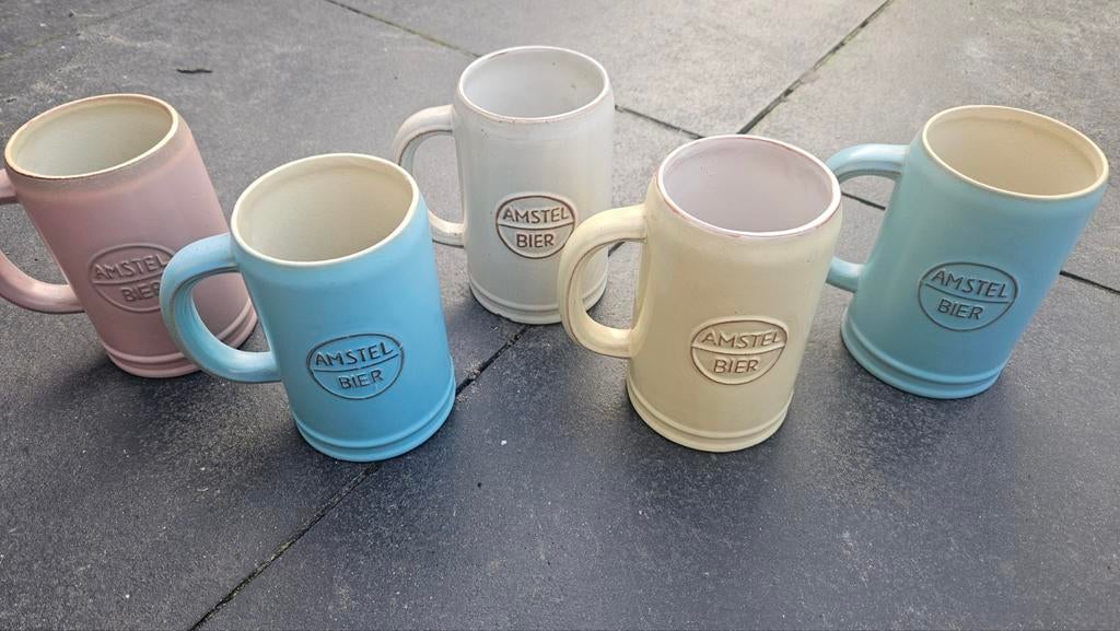 Set van 5 Amstel bier pullen - Diverse kleuren, Verzamelen, Biermerken, Ophalen of Verzenden, Gebruikt, Pul(len), Amstel
