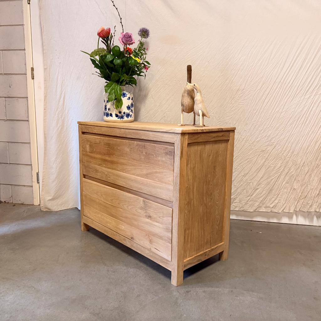 Ladekast / Commode - massief teak - 2 lades - TTM Wonen, TTM Wonen, Meubels – (Perzische) Tapijten en Woonaccessoires, 1 of 2 laden