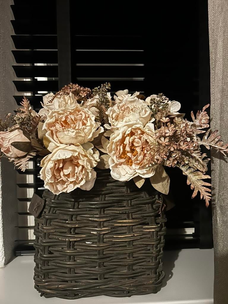 Vensterbank mand, Ophalen, Zo goed als nieuw, Rond, Riet