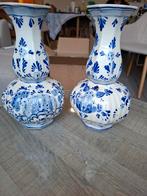 Set van 2 Delfts Blauwe Handgeschilderde Vazen, Antiek en Kunst, Ophalen