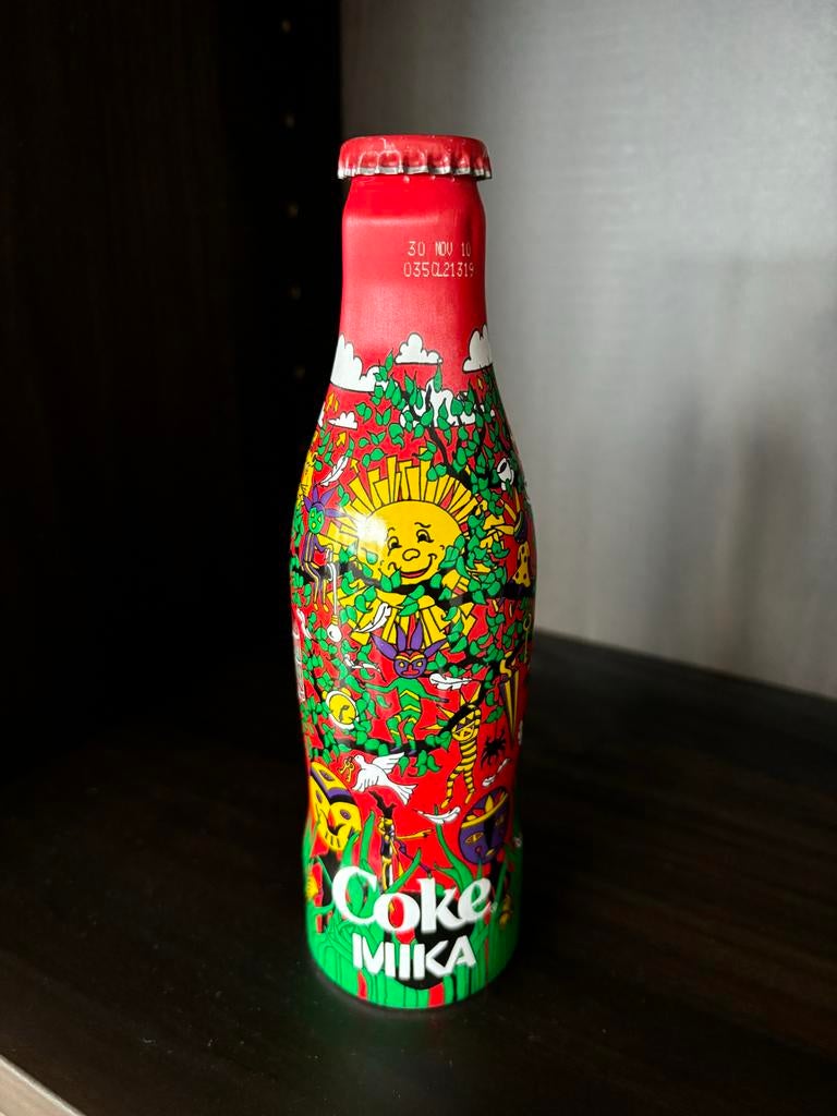 Coca Cola flesje aluminium Mika, Ophalen of Verzenden, Gebruikt, Verpakking