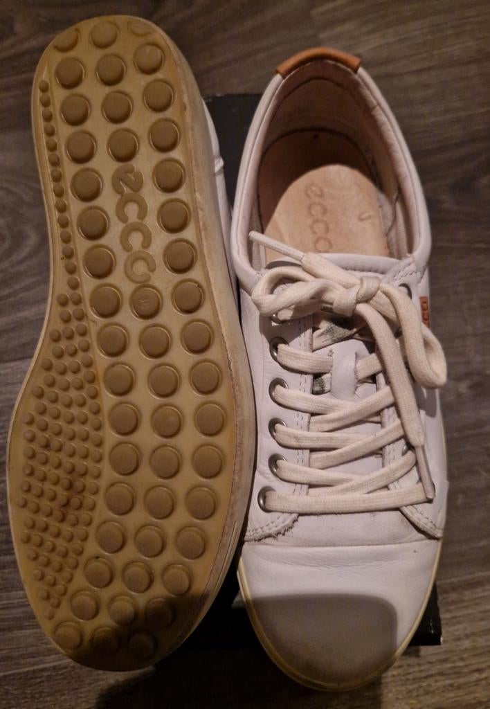 ECCO Soft Lederen Sneakers (Zie omschrijving), Verzenden, Zo goed als nieuw, Wit, Sneakers of Gympen