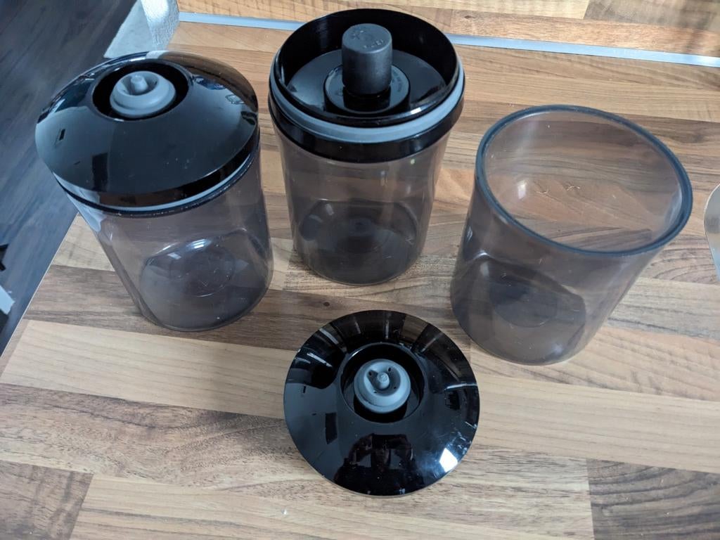 Vacuvin vacuüm voorraadbussen (3x) - defect, Ophalen of Verzenden, Gebruikt, Bus of Trommel