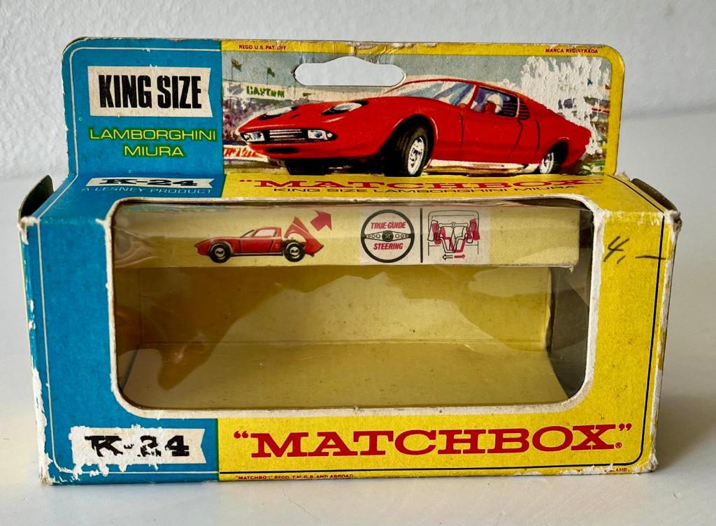 Doosje Matchbox King Size K-24 Lamborghini Miura, Hobby en Vrije tijd, Modelauto's | 1:43, Ophalen of Verzenden, Gebruikt, Auto