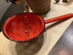 Vintage rood emaille steel vergiet met zwarte rand, Ophalen of Verzenden