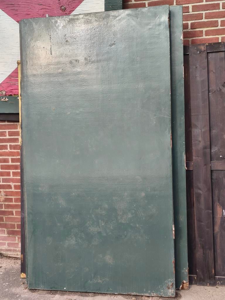 Stevige groene buitendeuren garagedeuren, Gebruikt, 80 tot 100 cm, Ophalen of Verzenden, Buitendeur