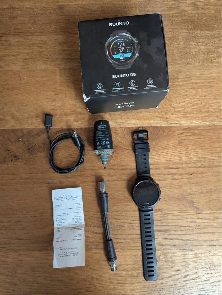 Suunto D5 Black + tank pod + kabel, Sieraden, Tassen en Uiterlijk, Smartwatches, Android, Zwart, Ophalen