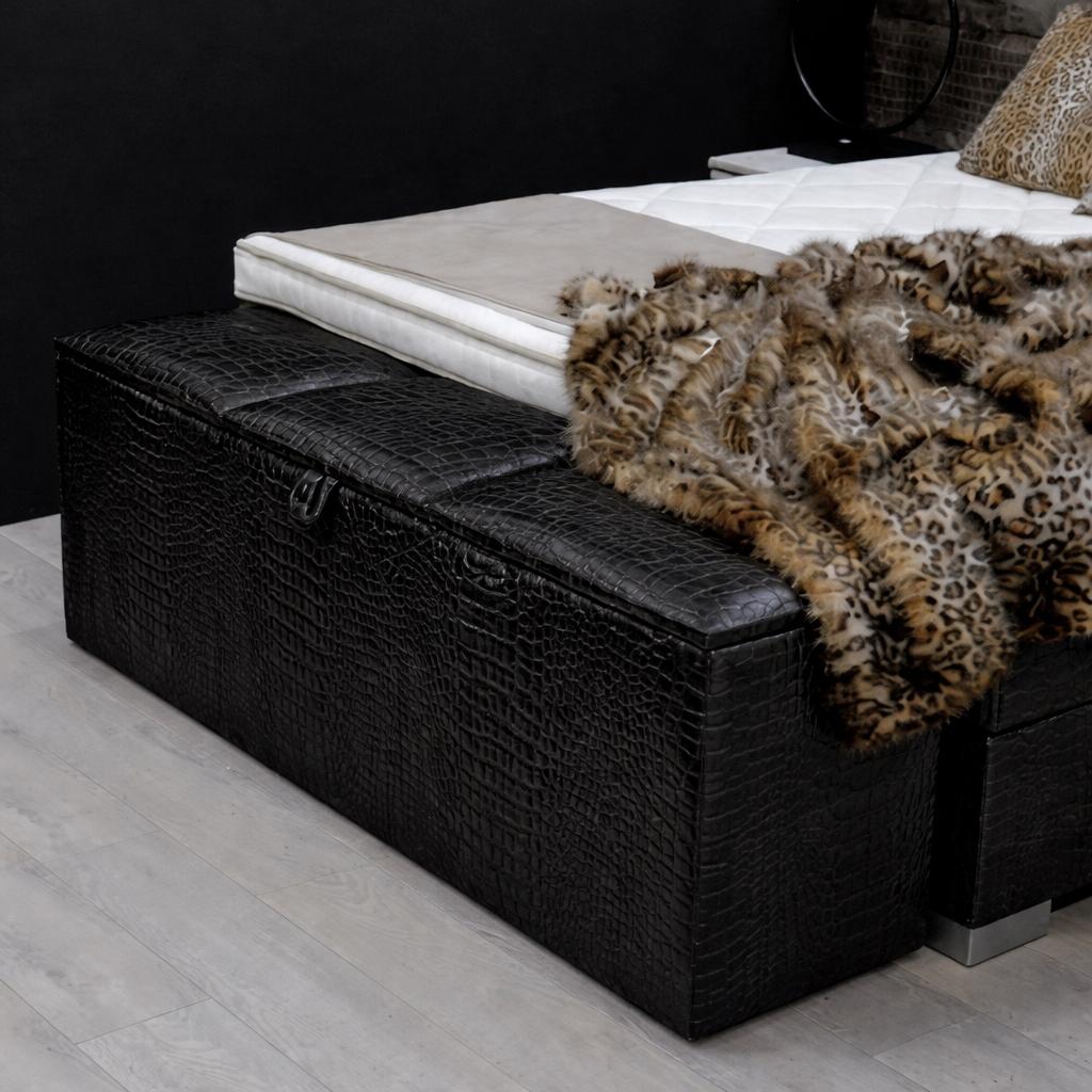 Deken kist bankje poef croco stof, Ophalen, Nieuw, 125 cm of meer, Stof