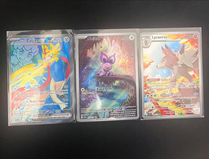 Pokémon Kaarten JTG Hits: Zacian ex, Noibat, Lycanroc, Hobby en Vrije tijd, Verzamelkaartspellen | Pokémon, Zo goed als nieuw