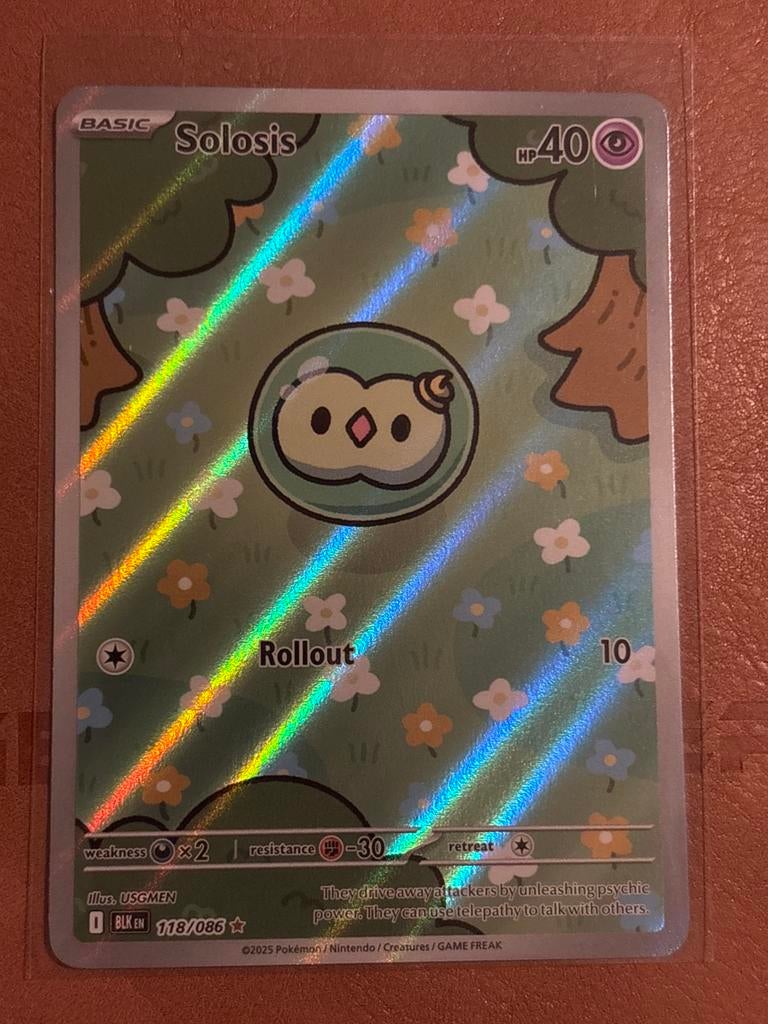 Solosis 118/086 Pokemon Kaart - Black Bolt, Ophalen of Verzenden, Zo goed als nieuw, Losse kaart, Foil