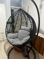 Comfortabele hangstoel (ei stoel) met standaard - Zwart/Grij, Ophalen, Gebruikt, Zwart, Metaal