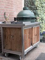 Luxe RVS Buitenkeuken met Houten Details., Ophalen, Gebruikt, Houtskool, Vrijstaand