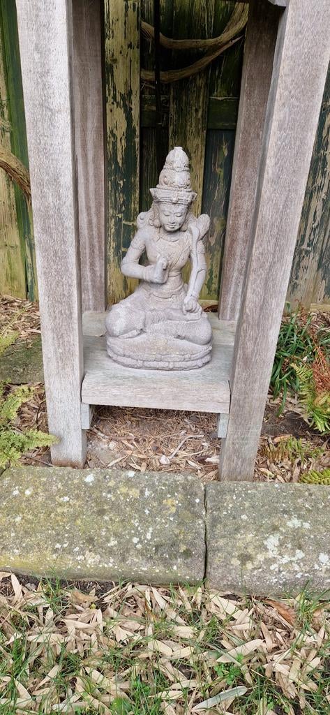 Prachtig stenen tuinbeeld - Boeddha/Godheid, Ophalen, Gebruikt, Steen, Boeddhabeeld