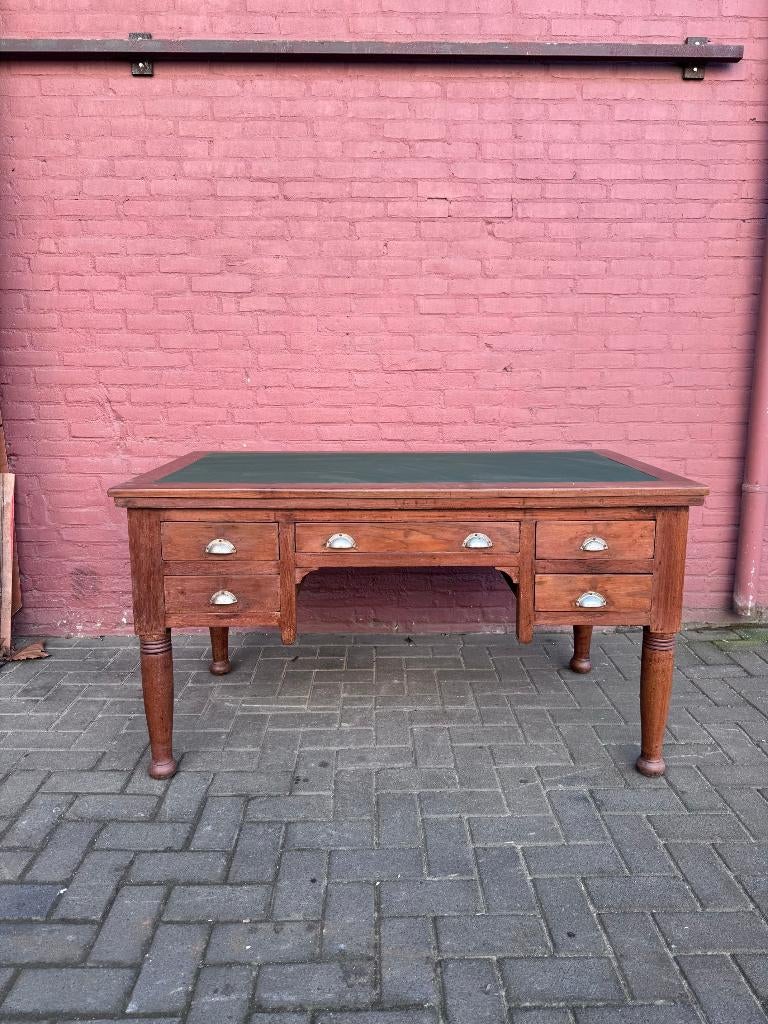 Klassiek Engels bureau van teakhout, Huis en Inrichting, Bureaus, Gebruikt, Ophalen of Verzenden