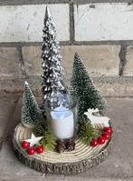 Kerst plateau op kunst boomstam met tafereel, Ophalen of Verzenden, Gebruikt