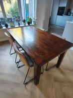 Donkerbruine houten eettafel, Huis en Inrichting, Tafels | Eettafels, Ophalen, Gebruikt, 50 tot 100 cm, 150 tot 200 cm