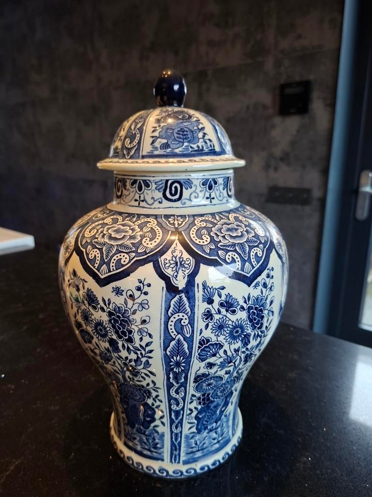 Grote Delfts Blauwe Vaas 35cm, Antiek en Kunst, Ophalen