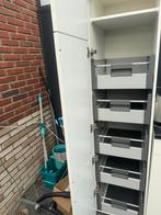 Hoge Apothekerskast met Uittrekbare Lades, Huis en Inrichting, Ophalen, Minder dan 50 cm, 200 cm of meer, Wit