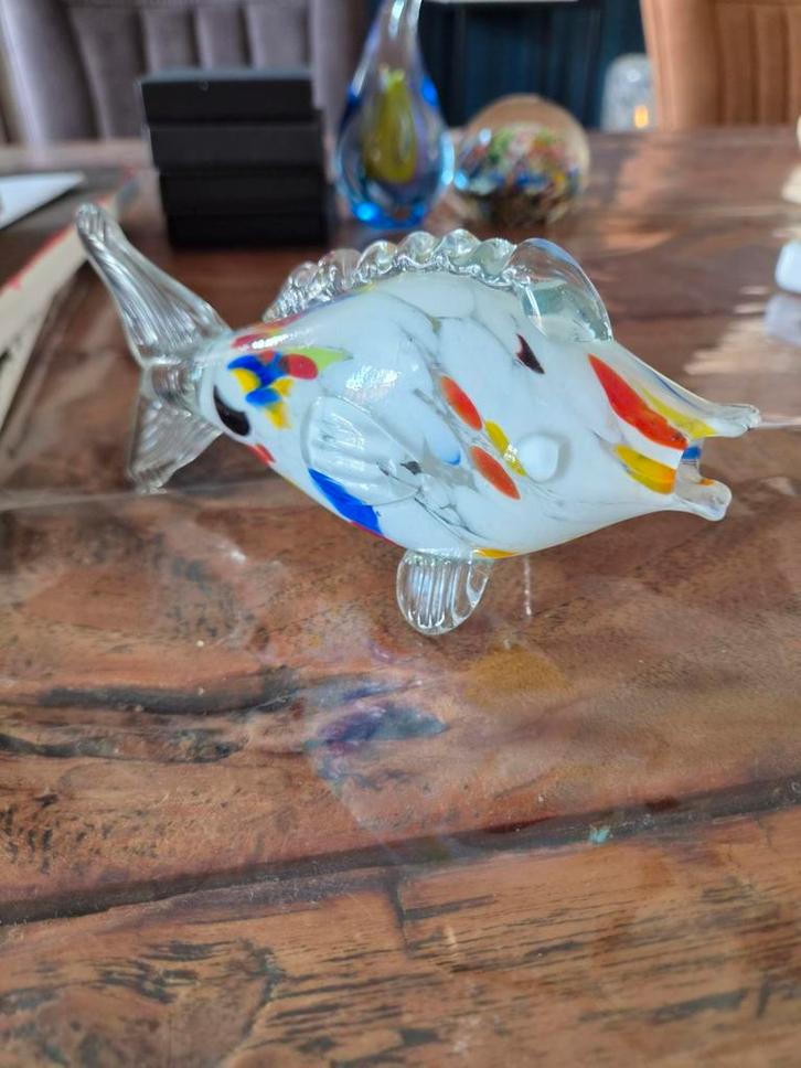 Glazen vis, Murano stijl, kleurrijk, 16 cm, Antiek en Kunst, Antiek | Glas en Kristal, Ophalen of Verzenden