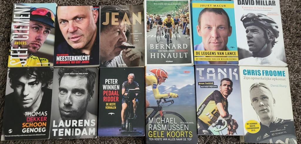 Grote collectie wielerboeken - Diverse titels, Ophalen of Verzenden, Gelezen, Diverse auteurs (o.a. Mart Smeets, Thomas Dekker, Chris Froome)