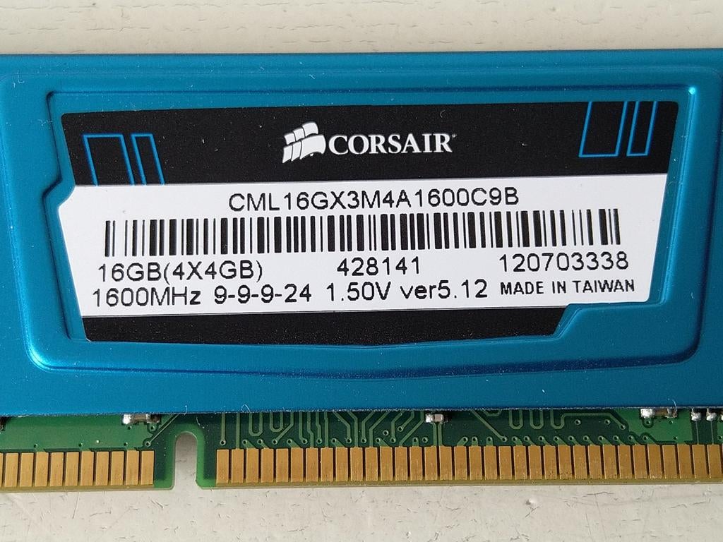 Corsair Vengeance 16GB DDR3 RAM (4x4GB) 1600MHz, Computers en Software, RAM geheugen, Gebruikt, DDR3, Ophalen of Verzenden, 1600MHz