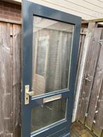 Voordeur van hardhout met dubbelglas, Doe-het-zelf en Verbouw, Ophalen, Zo goed als nieuw, Buitendeur, 200 tot 215 cm