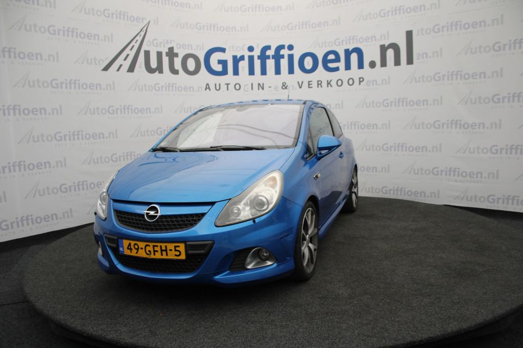Opel Corsa 1.6-16V T OPC nette hatchback (bj 2008), Auto's, Gebruikt, Blauw, Leder en Stof, Origineel Nederlands
