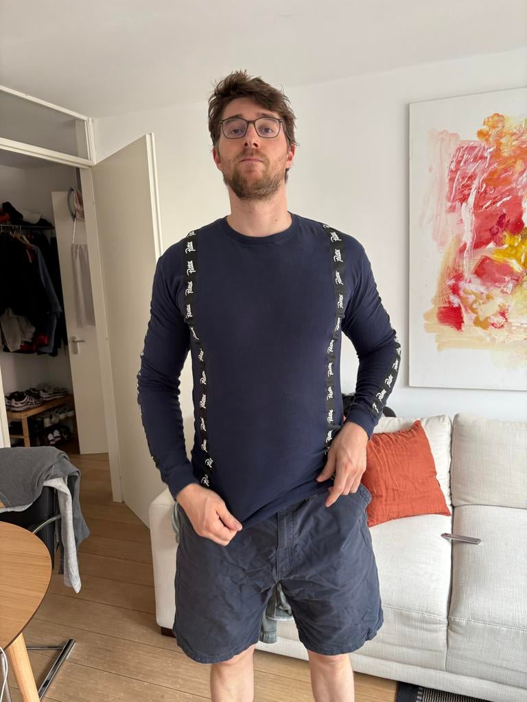 Patta XL LS Logo Tee, Ophalen of Verzenden, Gedragen, Maat 56/58 (XL), Blauw