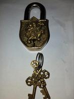 Oud Indiaas hangslot met godenafbeelding en sleutels, Ophalen of Verzenden