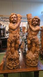 Grote Antieke Houten Cupido's - Handgesneden (120 cm), Ophalen of Verzenden