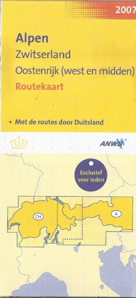 C227 plattegrond alpen zwitserland / oostenrijk 2007, Boeken, Atlassen en Landkaarten, Ophalen of Verzenden, Zo goed als nieuw