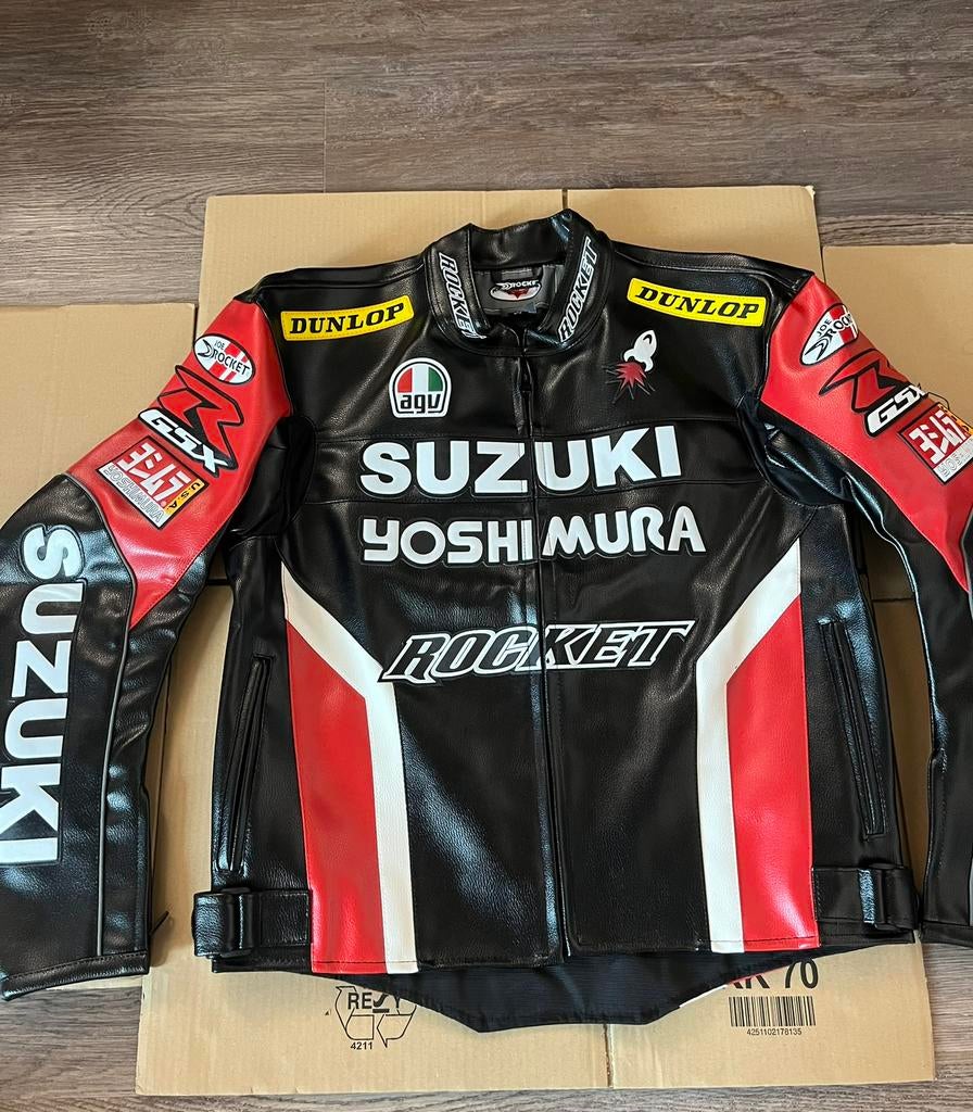 Suzuki Yoshimura Motorjas (Maat M) Vintage zwart, Ophalen of Verzenden, Nieuw met kaartje, Jas | leer