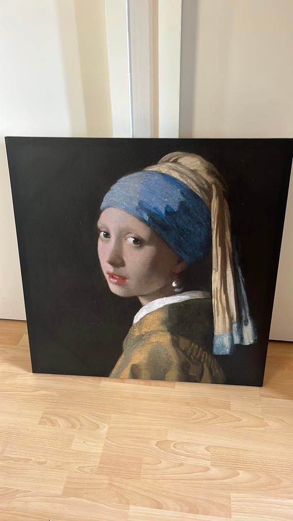 Canvas “meisje met de parel”, Huis en Inrichting, Ophalen, Zo goed als nieuw, Schilderij, 75 tot 100 cm