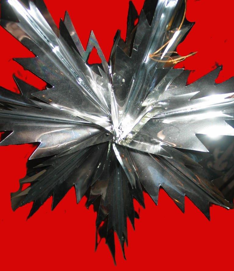 2x vintage zilveren kerstster lametta luxe glinsterende ster, Diversen, Kerst, Ophalen, Nieuw