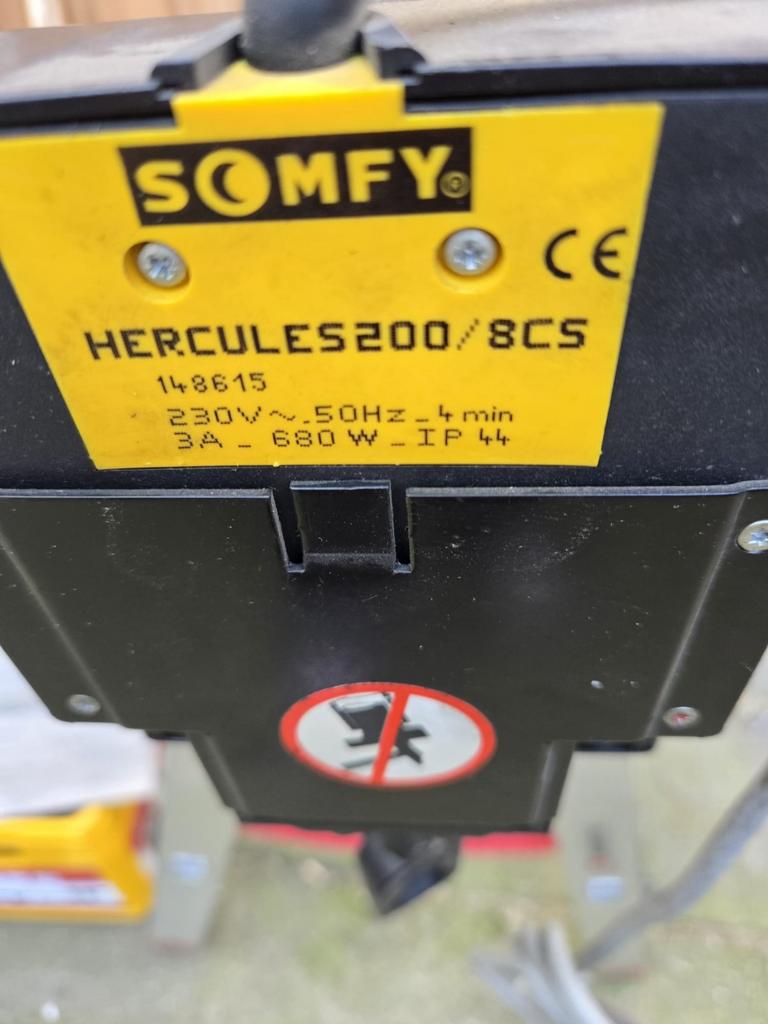 Somfy Hercules buismotor, Ophalen, Wit, Minder dan 100 cm, Minder dan 100 cm