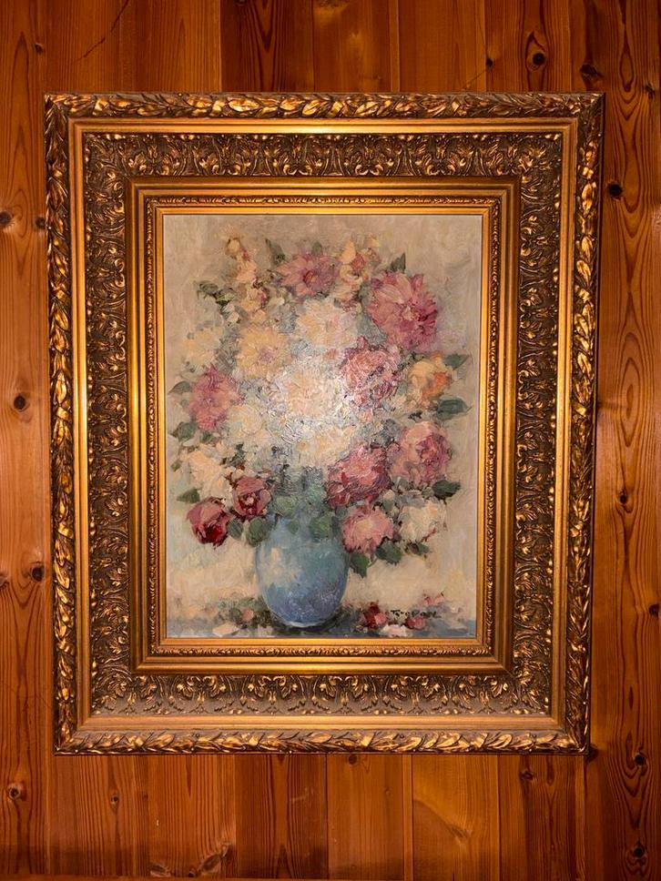 Schilderij van der Poel - Bloemen in vaas, Antiek en Kunst, Kunst | Schilderijen | Klassiek, Ophalen