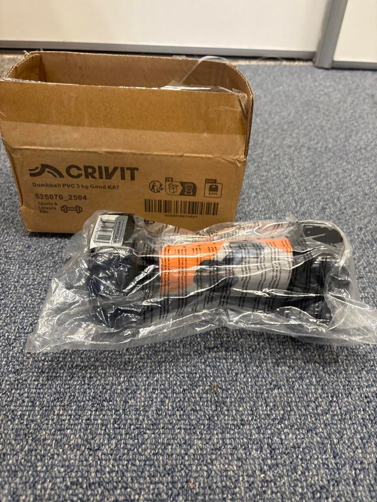 Crivit Dumbbell PVC 3 kg, Sport en Fitness, Fitnessmaterialen, Ophalen of Verzenden, Nieuw, Armen, Dumbbell