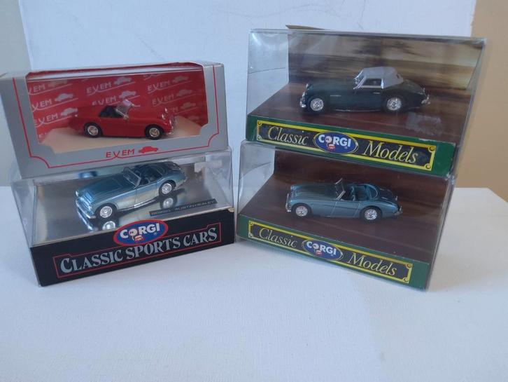 Vier modelauto's Austin Healey, Hobby en Vrije tijd, Modelauto's | 1:43, Auto, Corgi, Ophalen of Verzenden