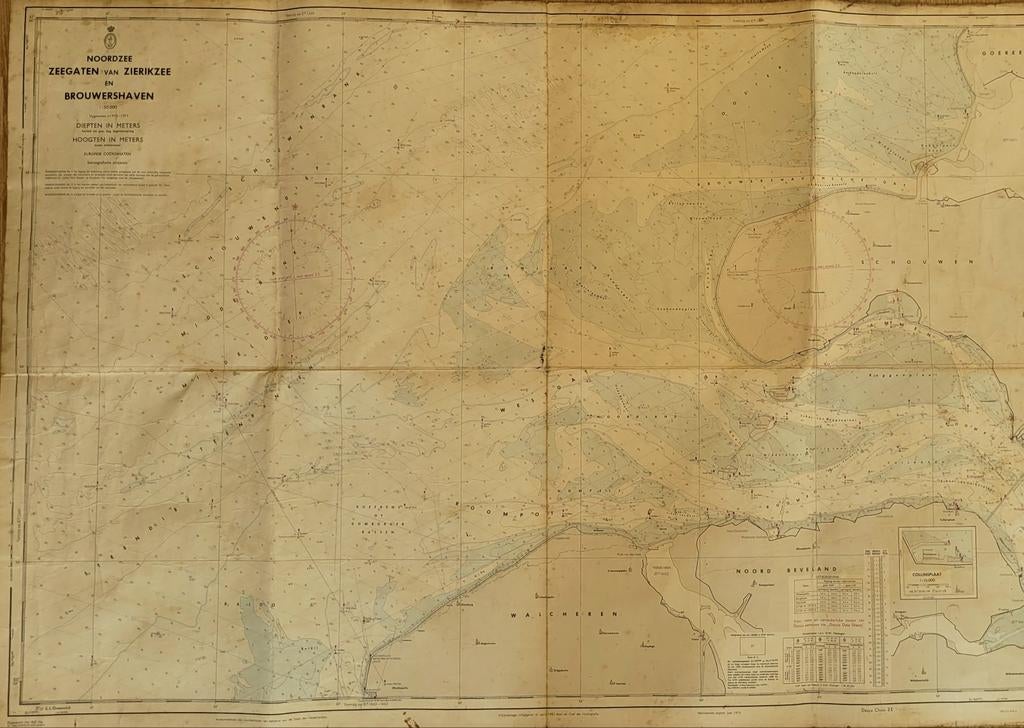 Zeekaart 'Zeegaten van Zierikzee en Brouwershaven', Ophalen of Verzenden, Gebruikt