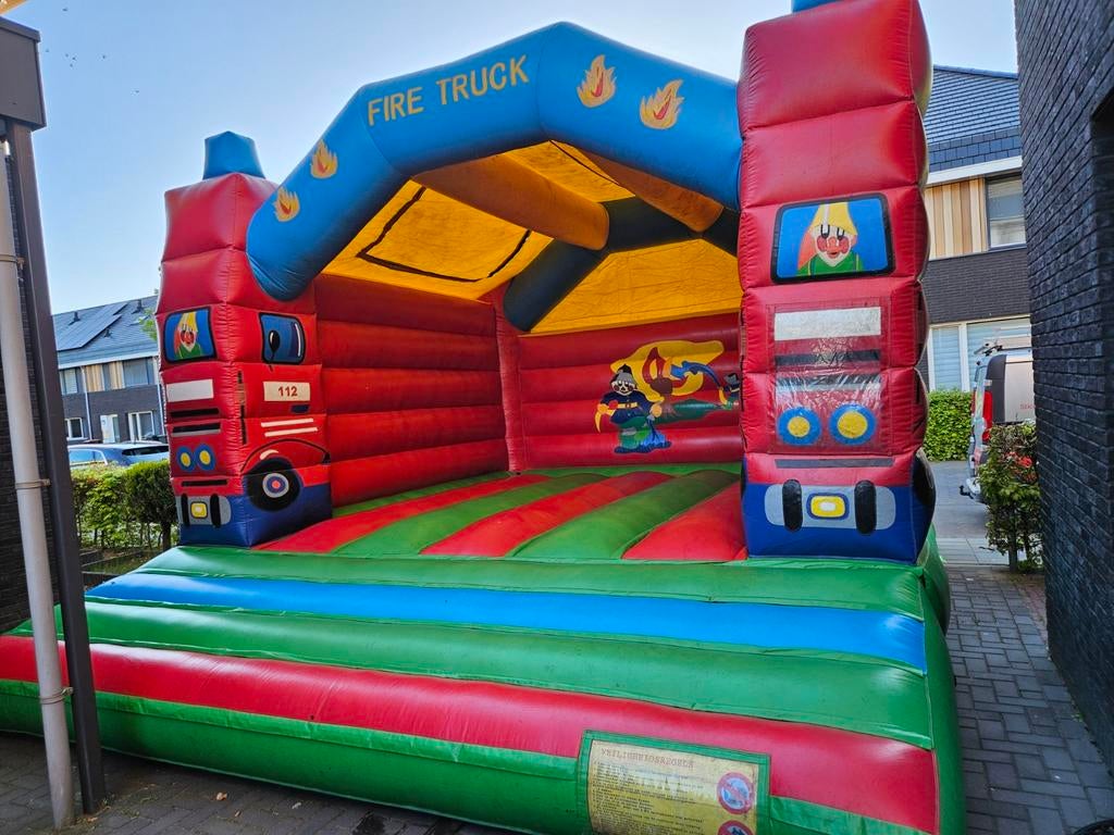 Springkussen Brandweerwagen 5x6 meter - Voordelig!, Kinderen en Baby's, Ophalen of Verzenden, Gebruikt