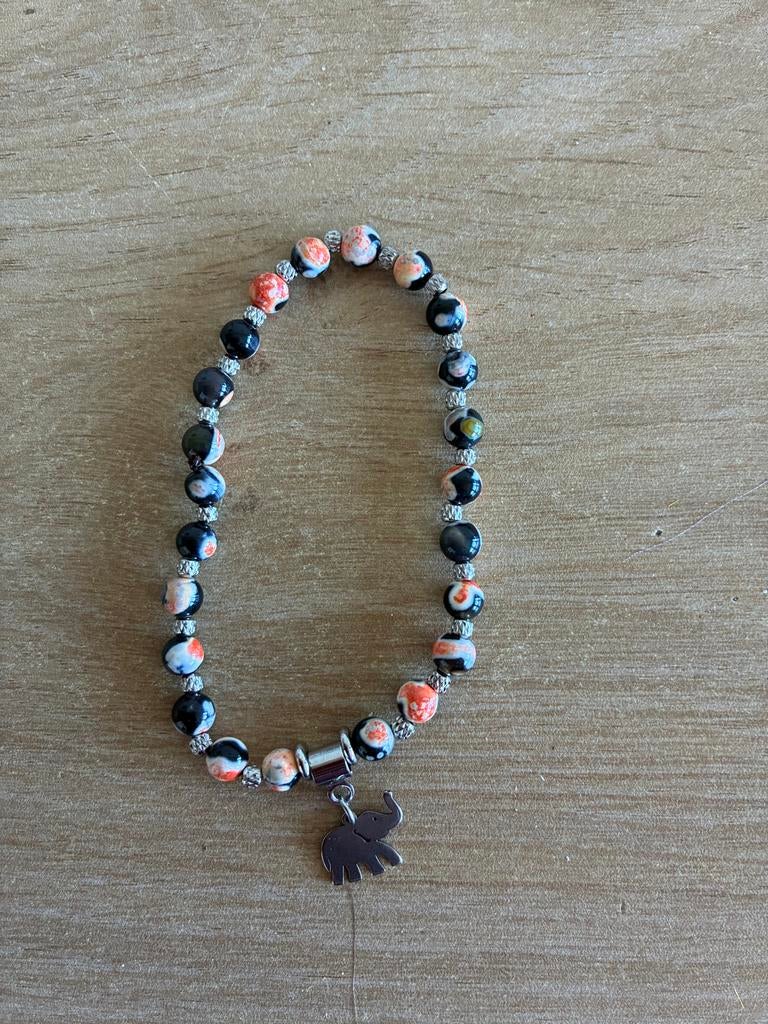 Handgemaakte Armband met RvS Olifant Hanger, Overige materialen, Overige kleuren, Nieuw, Ophalen of Verzenden