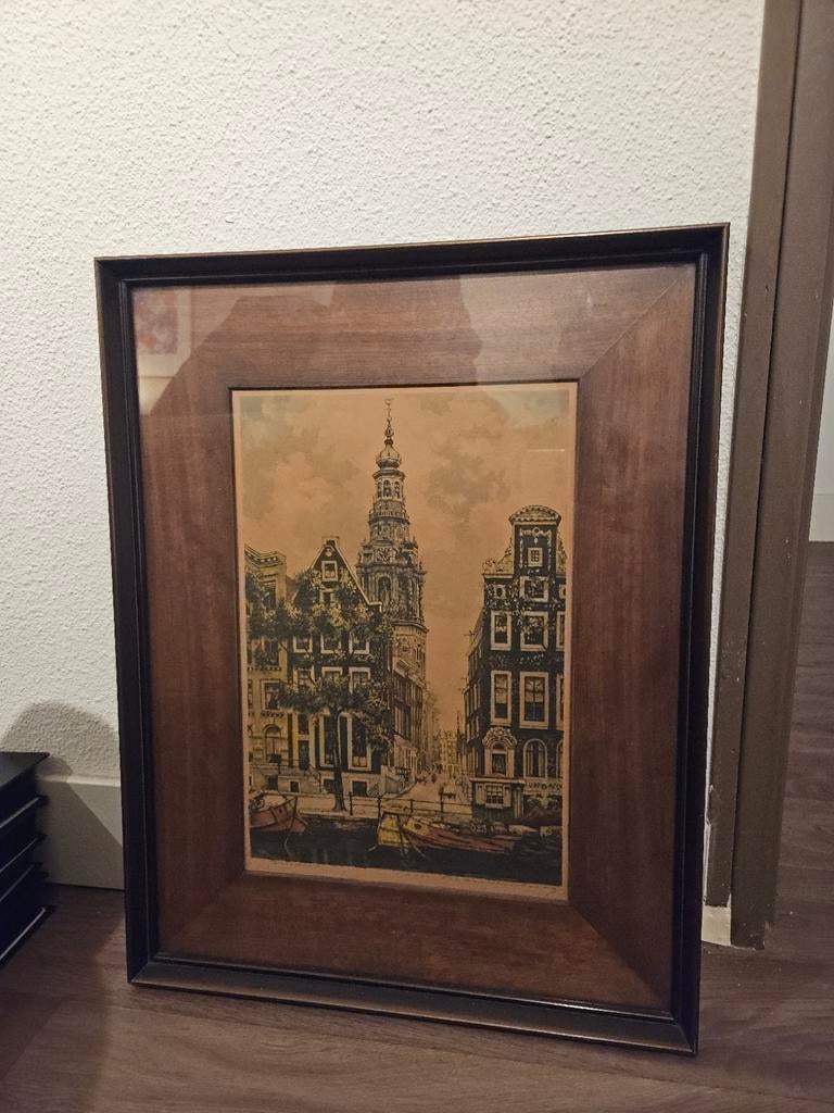 Originele Ets Cornelis Brandenburg - Zuiderkerk Amsterdam, Ophalen, Ets, Ingelijst, 1900 - 1949