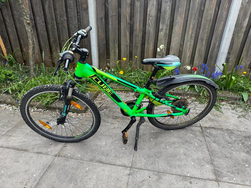 Cube kinderfiets 24 inch - Groen, Ophalen, Gebruikt, Schijfrem, 20 inch of meer