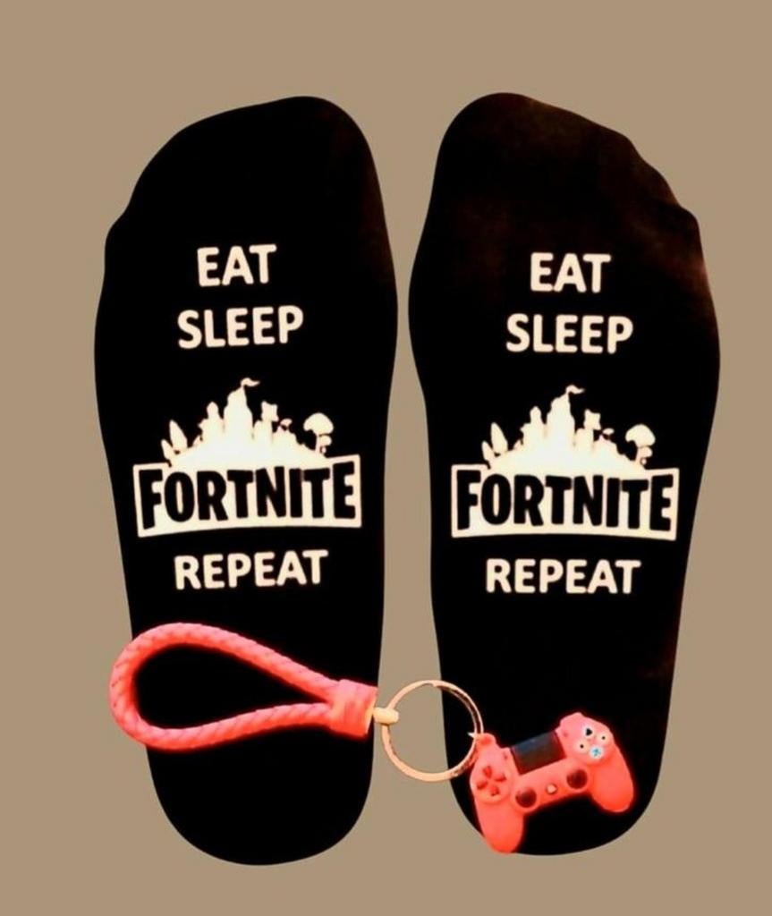 FORTNITE KORTE SOKKEN + SLEUTELHANGER GAME CONSOLE, Kleding | Heren, Sokken en Kousen, Ophalen of Verzenden, Nieuw