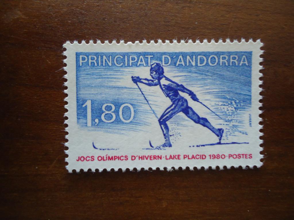 Sport winter langlaufen Fr. Andorra 1980, mi. 304 postfris, Ophalen of Verzenden, Postfris, Sport
