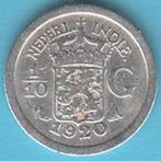 Nederlands-Indië 1/10 gulden 1920 Wilhelmina zilver, Zilver, Ophalen of Verzenden, 10 cent, Koningin Wilhelmina
