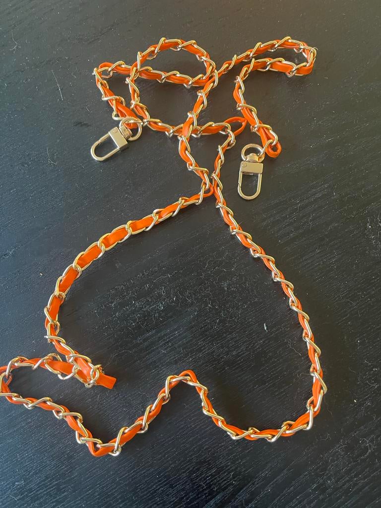 Oranje Telefoon of Tas Koord met Gouden Ketting, Ophalen of Verzenden, Nieuw, Oranje, Overige typen