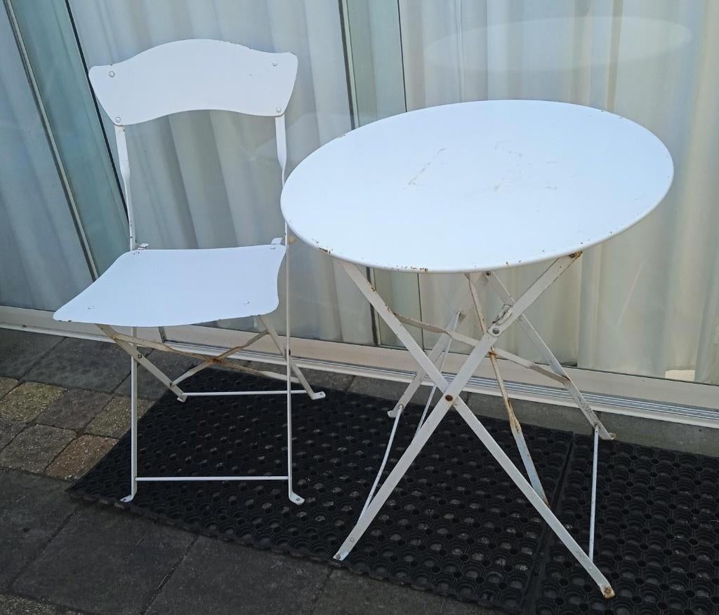 Bistro setje metaal, Ophalen, Gebruikt, Metaal