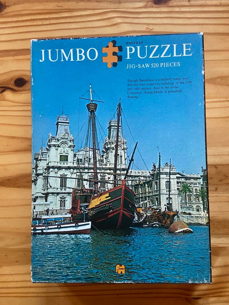 Zeilboot Sancta Maria Barcelona 520 stukjes legpuzzel Jumbo, Hobby en Vrije tijd, Denksport en Puzzels, Ophalen of Verzenden, 500 t/m 1500 stukjes